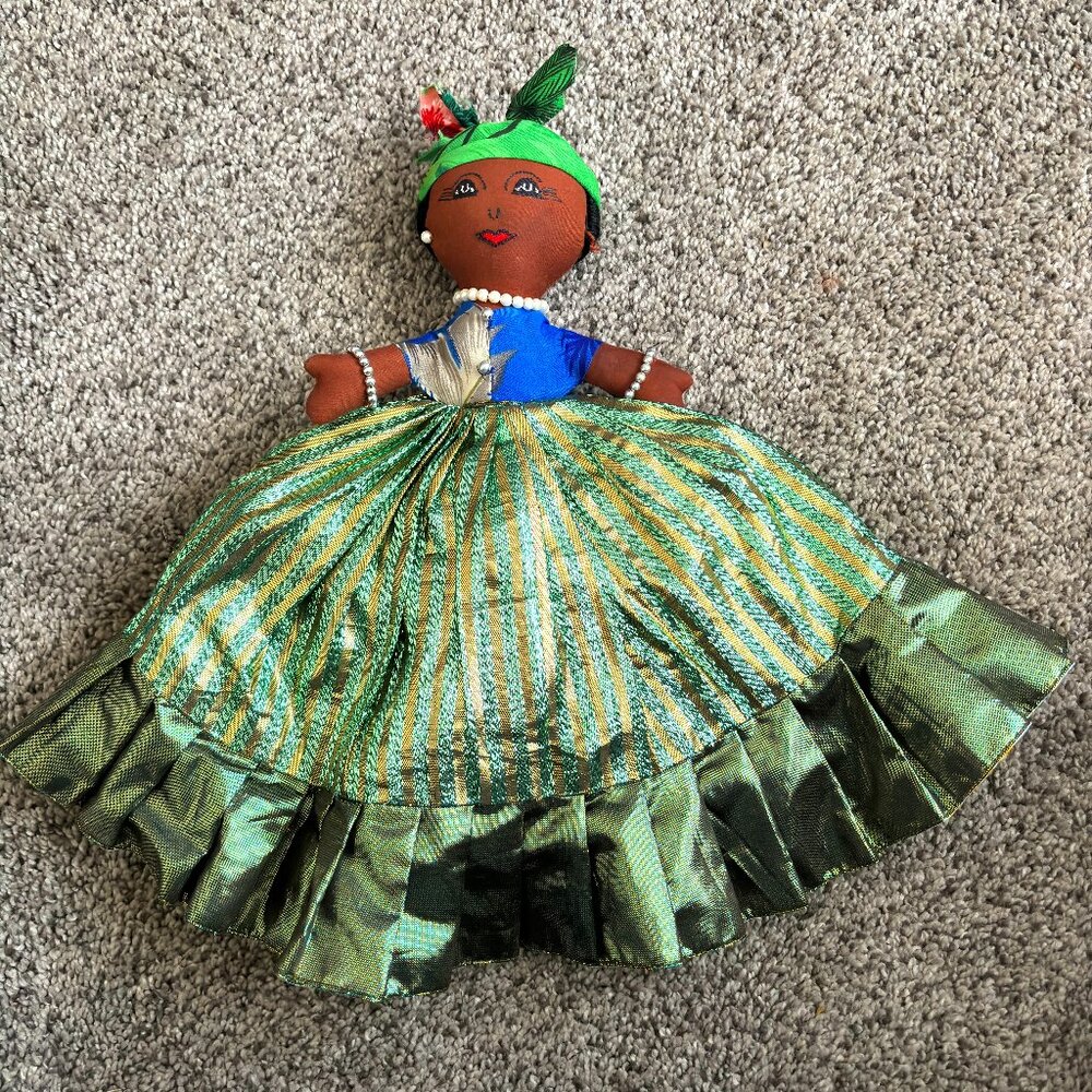 Vintage Topsy Turvy Doll Jamaica Caribbean 12"Two Heads Two Skirts One Flip Doll
